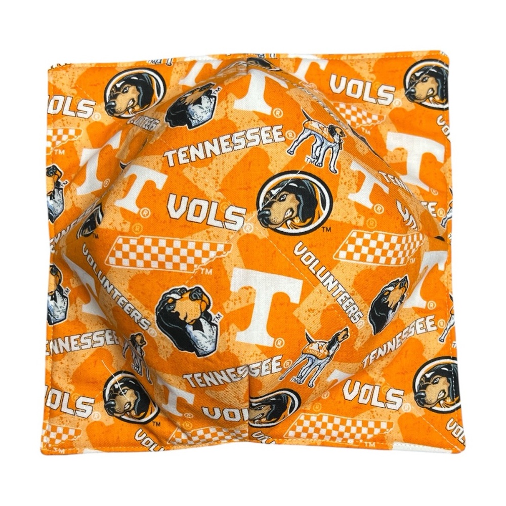 Hand Crafted Tennessee Vols Bowl Cozy Bowl Holder Microwavable Reversible Orange - Picture 7 of 12